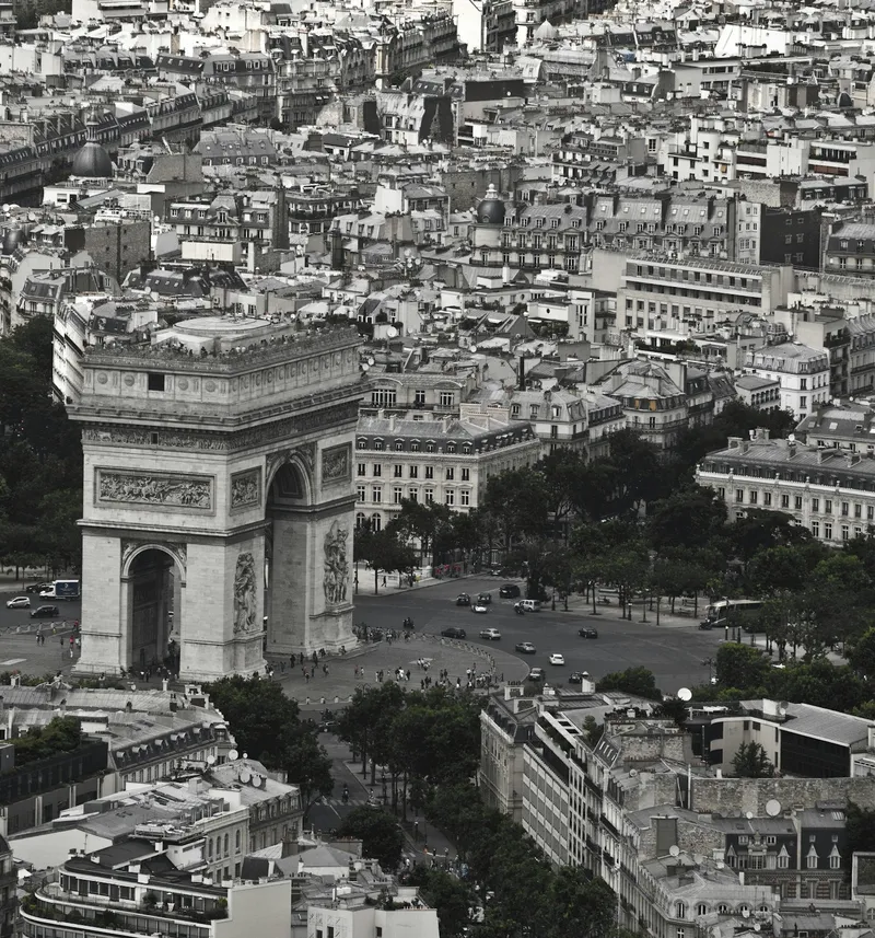 Paris vu du ciel depuis le quartier de l'Étoile